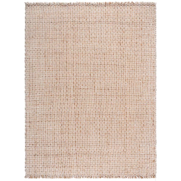 Natural Fiber 8 ft. x 10 ft. Natural/Ivory Woven Thread Area Rug