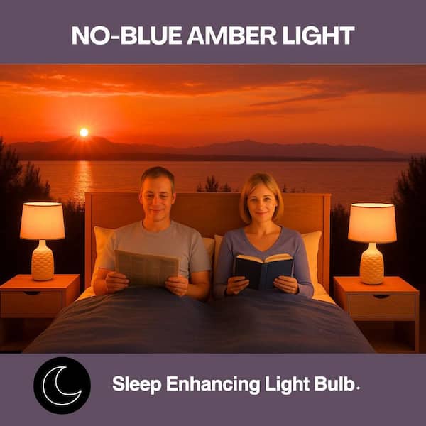 NorbEVERYDAY-SLEEP 6W Equivalence Low-Blue Sleep-Enhancing A19 2000K Light Bulb (2-Pack)