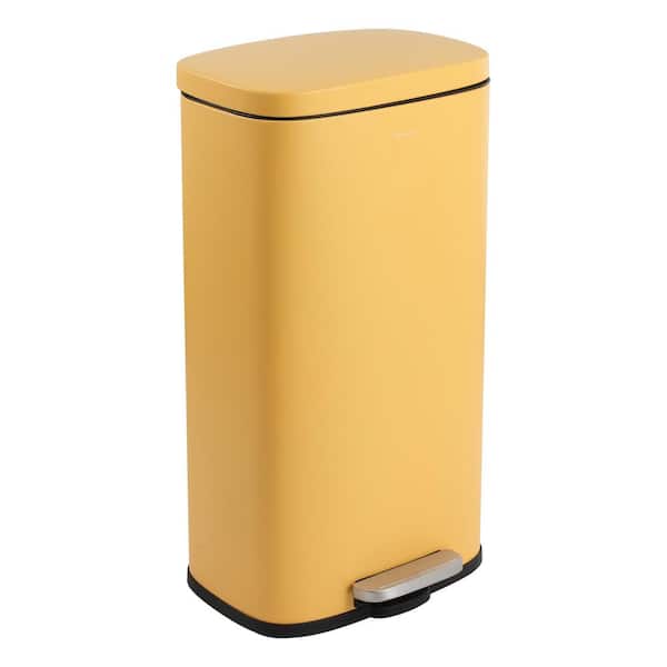 happimess Curtis 8 Gal. Daffodil Yellow Step-Open Trash Can
