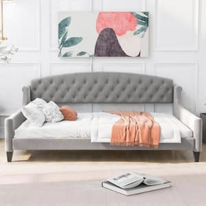 Modern Luxury Tufted Button Gray Full Size Daybed