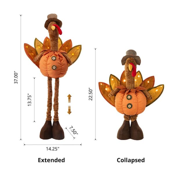 Glitzhome 24in Wooden Gobble Turkey store Standing Home Welcome Fall Thanksgiving