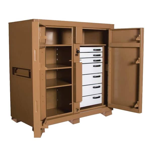 60 in. W x 30 in. L x 60 in. H, Steel Jobsite Storage Cabinet with Lock