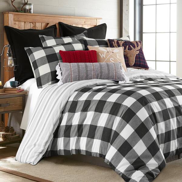 LEVTEX HOME Camden Black Cotton Twin/Twin XL Duvet Cover Set