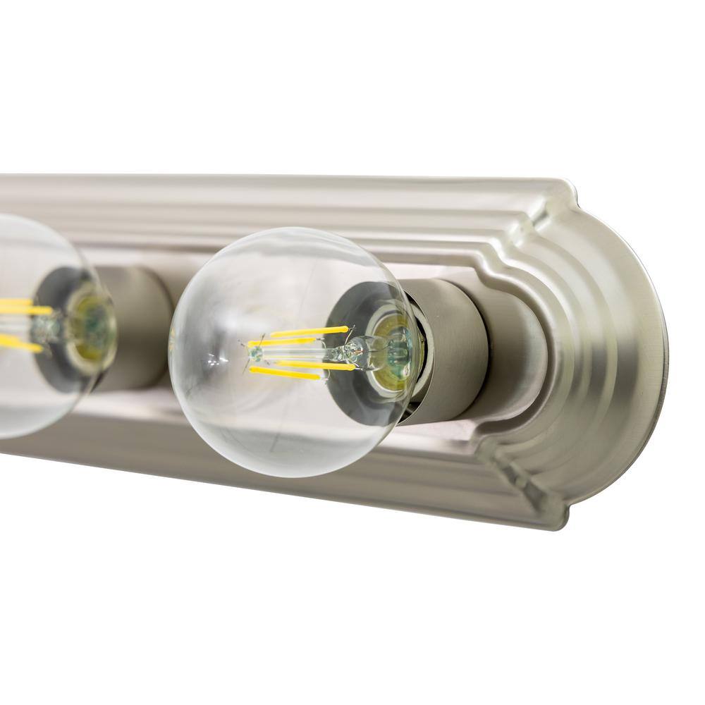 Satin Nickel 36" Six-Light Cylinder Bathroom Vanity Bar