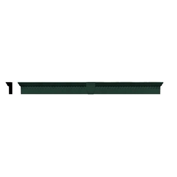 Builders Edge 2-5/8 in. x 6 in. x 73-5/8 in. Composite Classic Dentil Window Header with Keystone in 122 Midnight Green