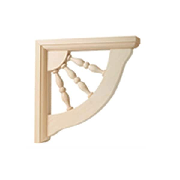 Waddell WAD 737 7 in. x 1-1/2 in. x 7 in. Basswood Spindle Bracket (2-Pack)