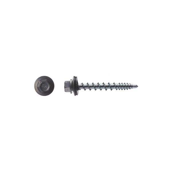 BIG TIMBER #10 x 2 in. Zinc Hex Washer Head Metal to Wood Screw (100-Pack)