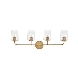 Kline 33.0 in. 4-Light Heritage Brass Vanity Light