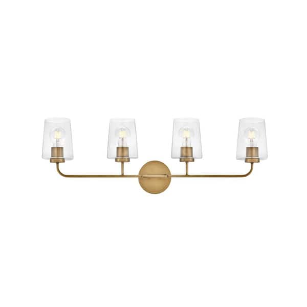LARK Kline 33.0 in. 4 Light Heritage Brass Vanity Light