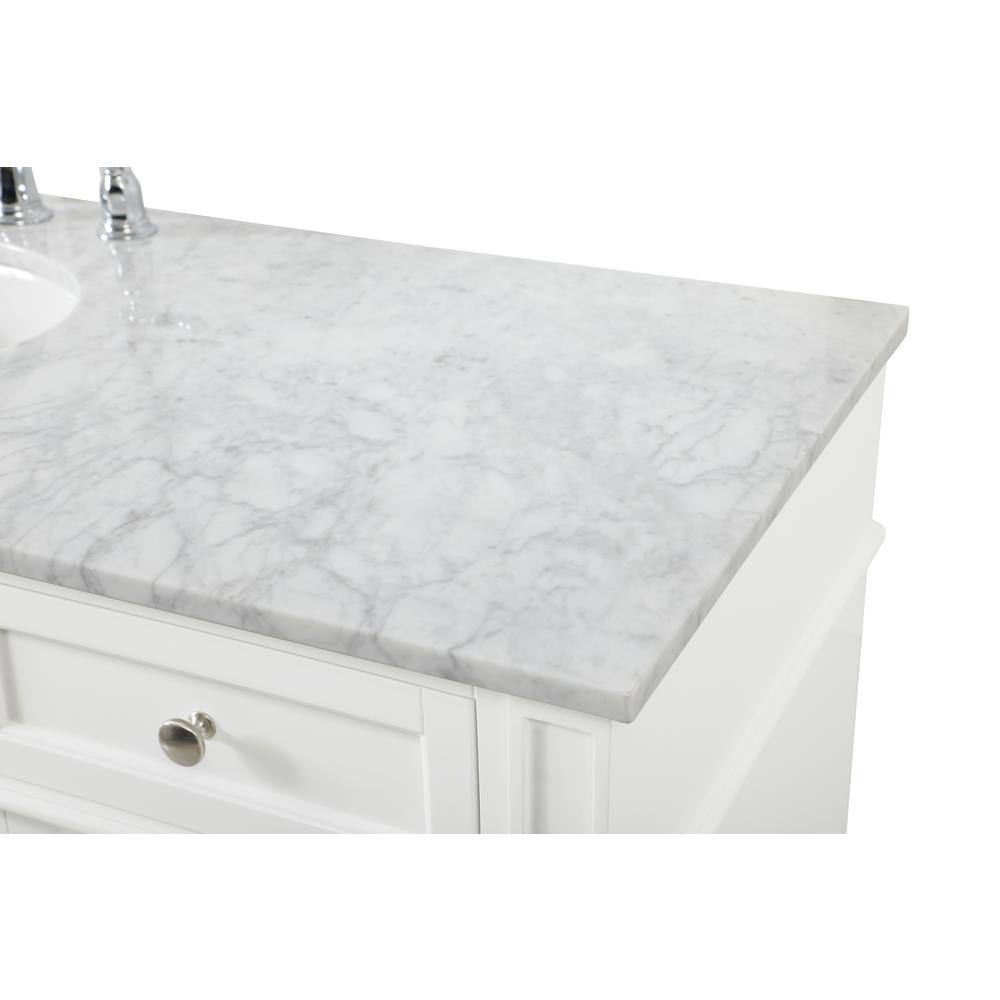 Park Avenue 60" White Marble Single Bathroom Vanity