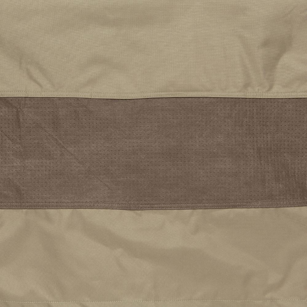 Tan Polyester BBQ Grill Cover with Hook and Loop Closure