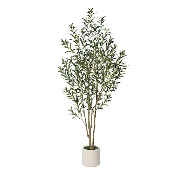 6ft.Artificial Olive Tree Indoor/Outdoor- Faux Plant UV-Resistant ,Dense Foliage for Home Office Living Room Decor