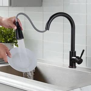 Single Handle Pull Down Sprayer Kitchen Faucet with Touchless Sensor Stainless Steel in Oil Rubbed Bronze