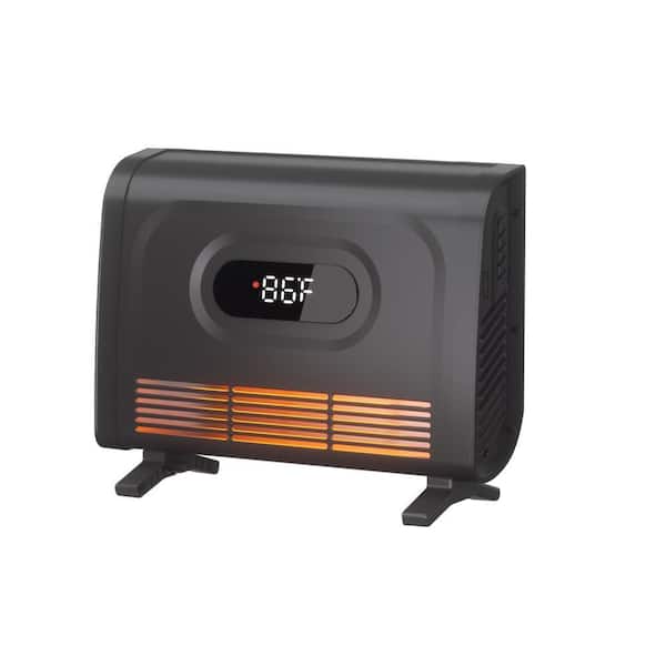 1500 W 12.4 in. Electric Compact Ceramic Space Heater with Adjustable Thermostat for Living Space
