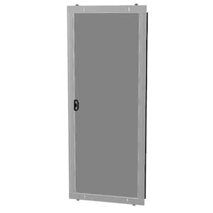 KnockDown 36 in. x 80 in. White Aluminum Sliding Screen Door with PetMesh