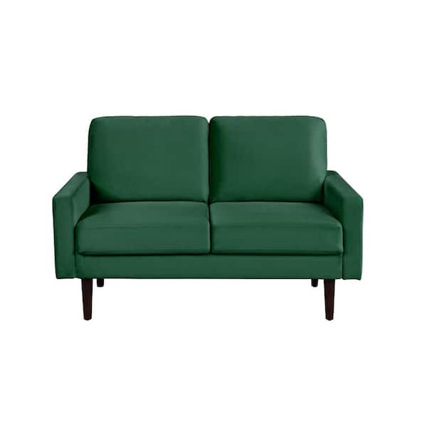 Lifestyle Solutions Marie Collection 32.1 Green Loveseat with Polyester Upholstered Straight Arms