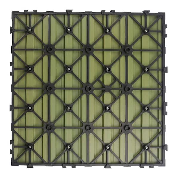 UltraShield Naturale 1 ft. x 1 ft. Quick Deck Outdoor Composite Deck Tile Sample in Irish Green