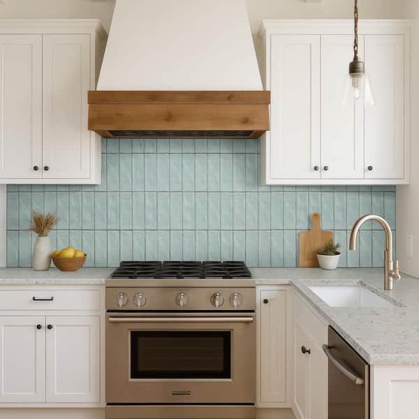 Zelyge Marine Blue 2 in. x 8 in. Satin Ceramic Zellige Handmade Look Backsplash Tile (5.24 sq. ft. /Case)