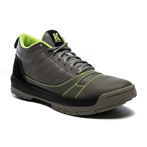 Men's Lightweight Breathable Mesh Water-Resistant Yard Work Shoe - Soft Toe - Grey/Green Size 6(M)