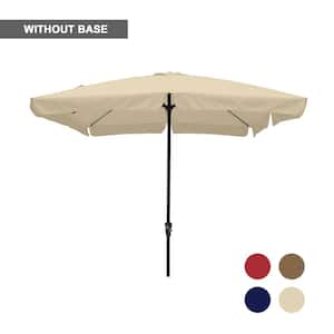 10 ft. x 8 ft. Rectangle Beige Market Patio Umbrella