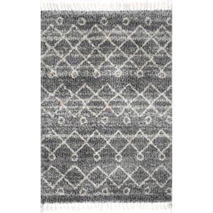 Transitional Gray 7 ft. x 9 ft. Moroccan Shag Area Rug