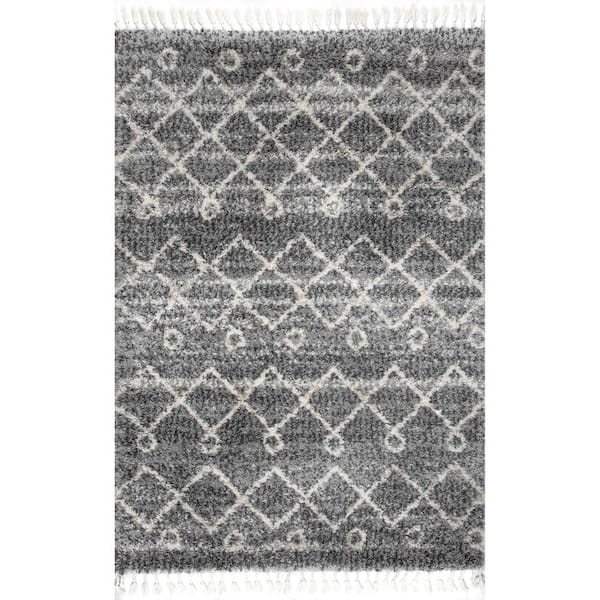 nuLOOM Transitional Gray 7 ft. x 9 ft. Moroccan Shag Area Rug