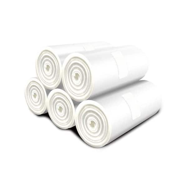 2.6 Gal. Compostable Trash Bags - Biodegradable Kitchen Bin Liners, White Bathroom Waste Bags for Office Dorm Car