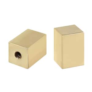 1-1/4 in. Brass Plated Finish Rectangular Cube Lamp Finial (2-Pack)