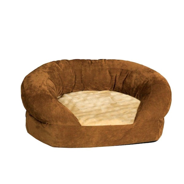 K&H Pet Products Ortho Bolster Sleeper Medium Brown Velvet Dog Bed