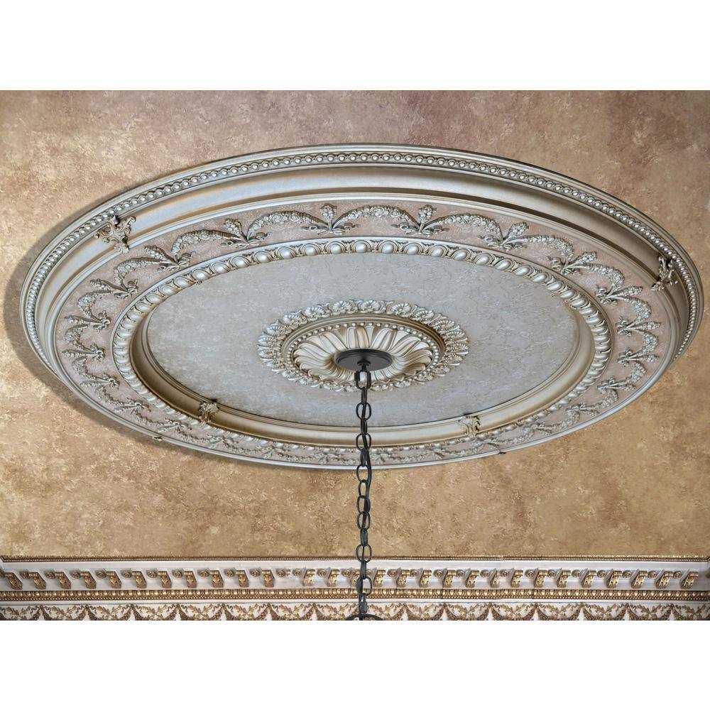 Champagne Silver and Gold 63" Round Ceiling Medallion
