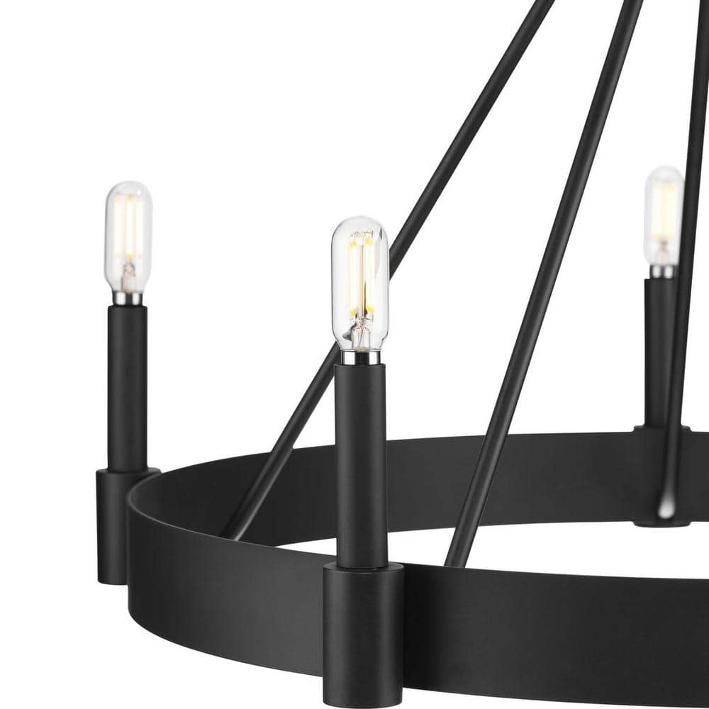 Breckenridge Matte Black 8-Light Candle Chandelier