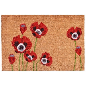 Red Poppies Door Mat 24 in. x 36 in.