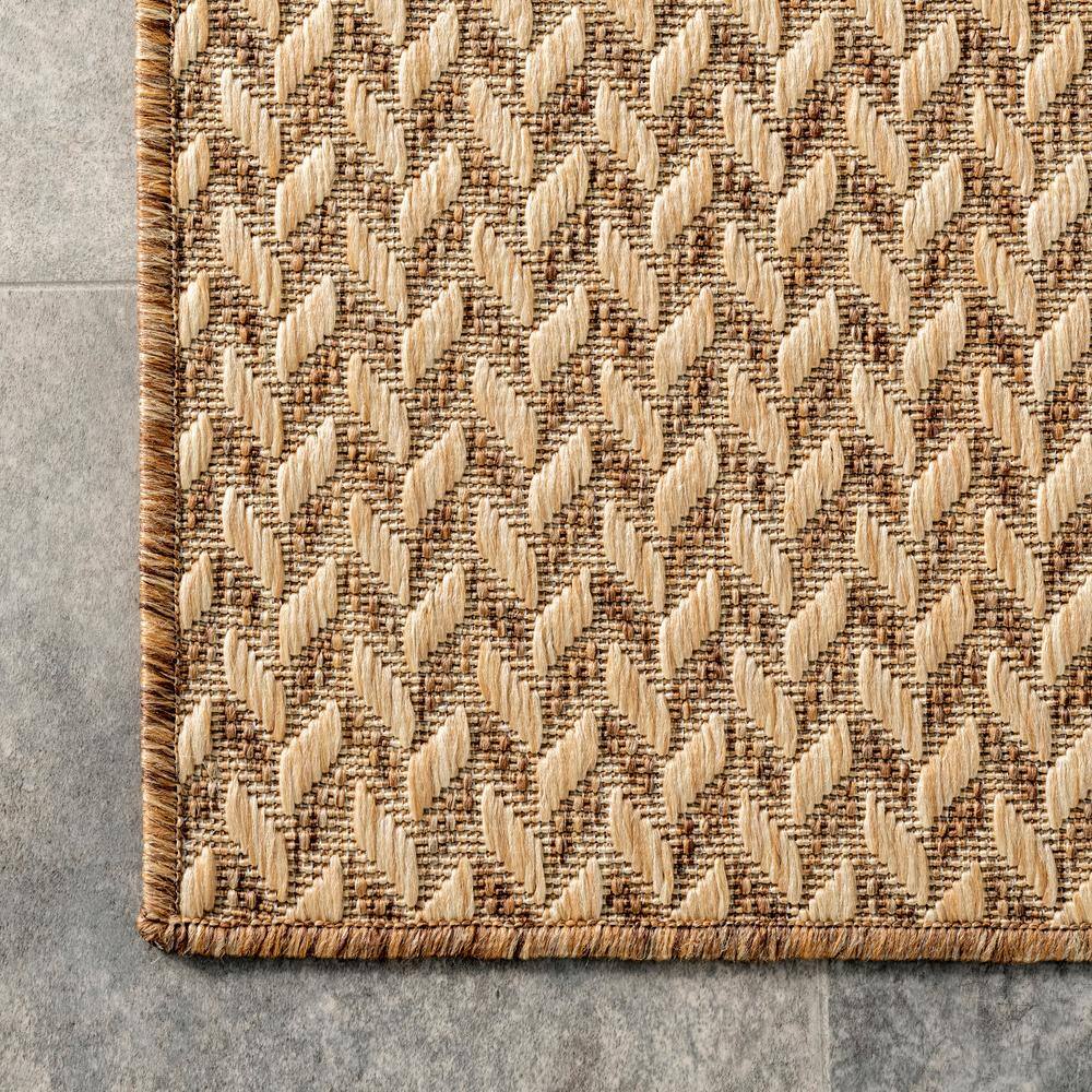 Camryn Brown Herringbone 8' x 10' Synthetic Indoor/Outdoor Rug
