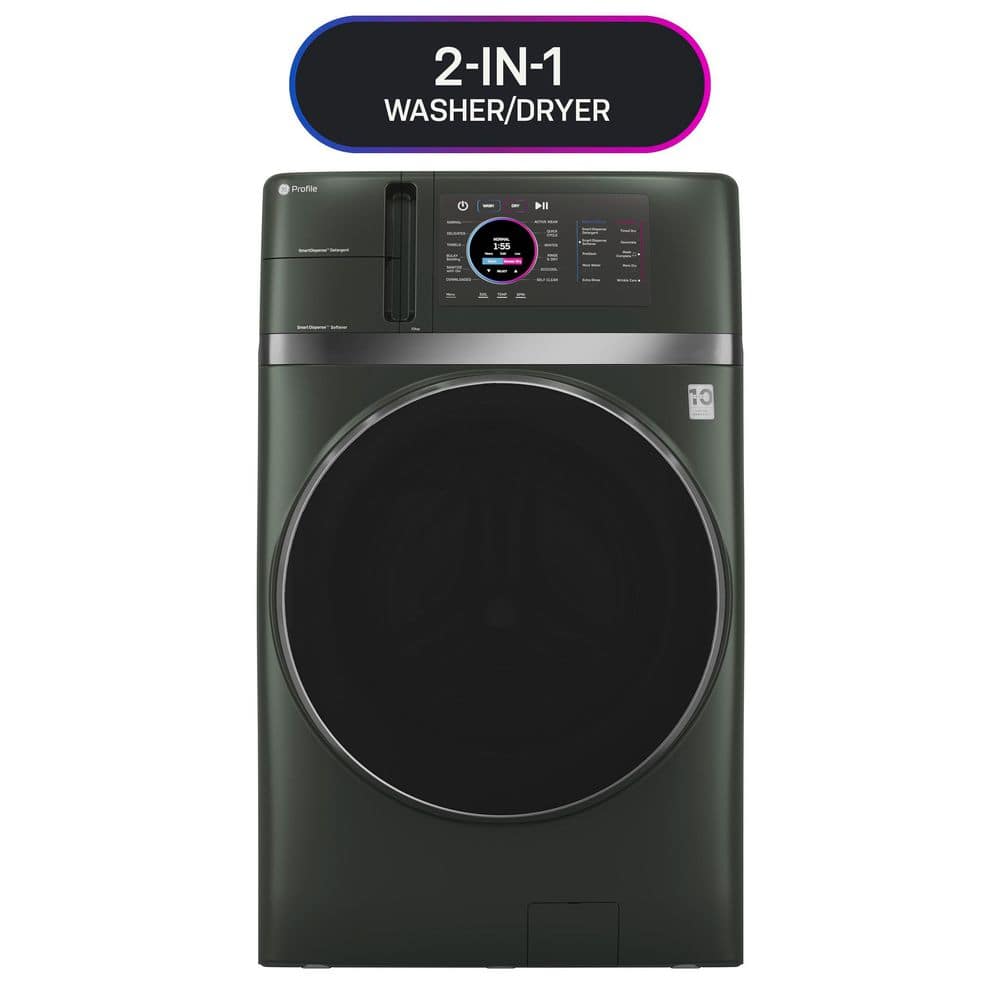 Profile 4.8 cu. ft. Smart UltraFast Electric Washer Dryer Combo in Jade Green with Ventless Heat Pump Technology