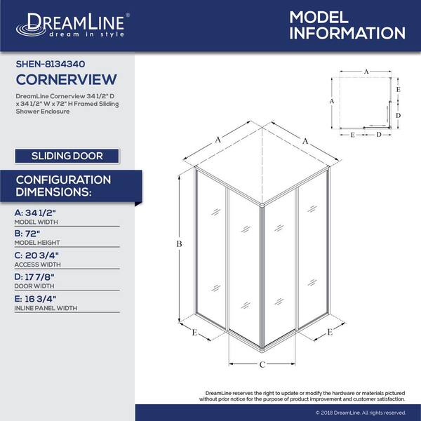 Cornerview 36 in. x 36 in. x 74.75 in. Framed Corner Sliding Shower Enclosure in Chrome with White Acrylic Base
