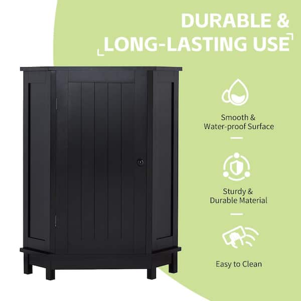 XUJMK 25 in. W x 18 in. D x 31 in. H Black MDF Bathroom Linen