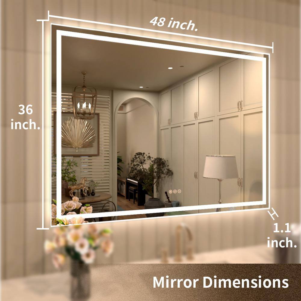 Taimei 70'' x 30'' Frameless LED Lighted Bathroom Vanity Mirror
