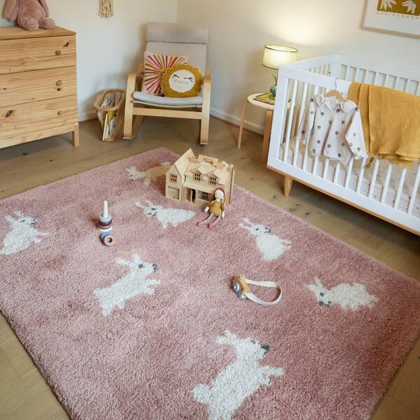 Arley Pink x Bunnies Area Rug 3126530 The Home Depot