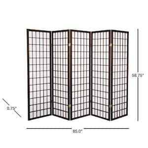 5 ft. Walnut 5-Panel Room Divider