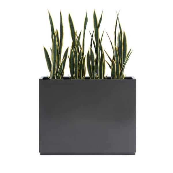 Wallowa Long Box Metal Rectangular Planter in Grey