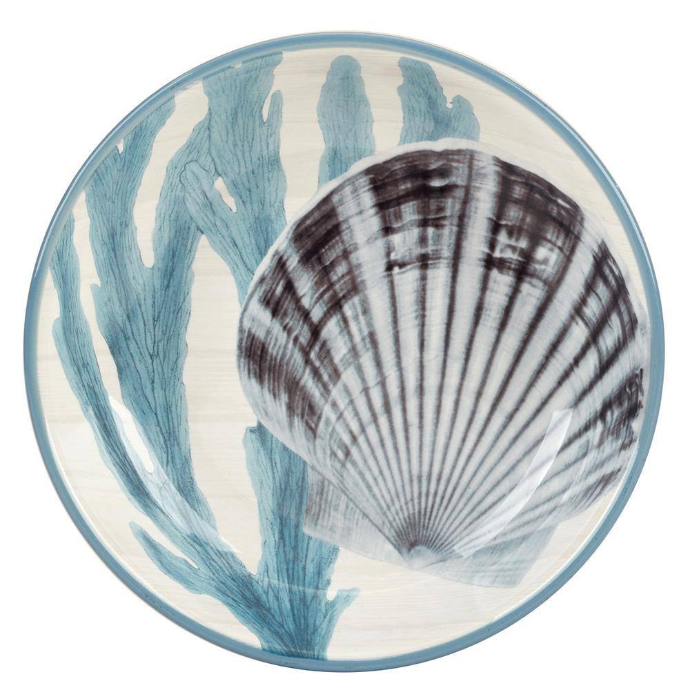 Coastal Blue Ceramic Soup Bowls Set of Four
