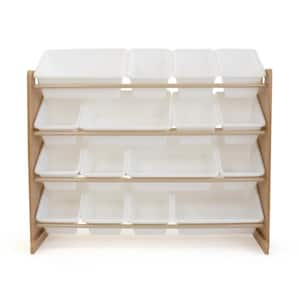 Journey Natural/White Super-Sized Toy Storage Organizer with 16 Storage Bins