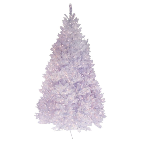 General Foam 7.5 ft. Pre-Lit Deluxe Winter White Fir Artificial Christmas Tree with Clear Lights