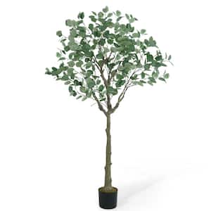 5 ft. Green Artificial Eucalyptus Tree, Natural Large Faux Plants, UV Resistant Artificial Outdoor Plants