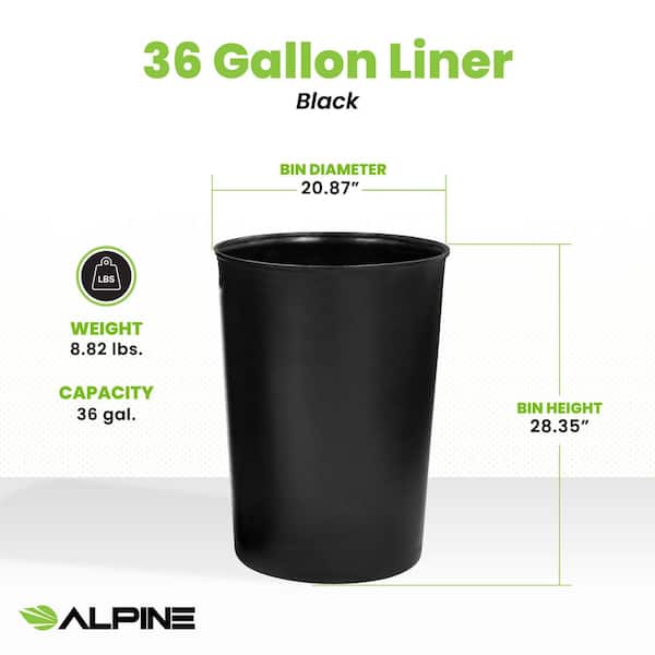 36 Gal. Heavy-Duty Thermoplastic Polymer Waterproof Round Outdoor Trash Can Liner