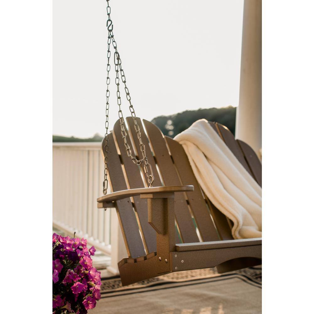 Classic Light Gray HDPE 2-Person Adirondack Porch Swing