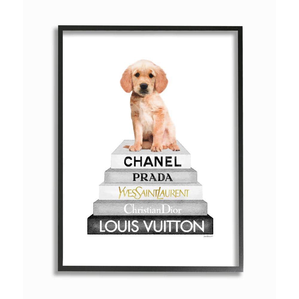 Glam Puppy on Designer Bookstack Framed Wall Art, 11 x 14