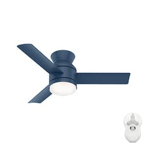 Dublin 44 in. LED Indoor Indigo Blue Ceiling Fan with Light Kit and Remote