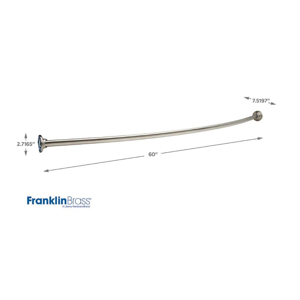 60" Stainless Steel Curved Shower Curtain Rod