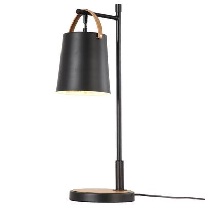 24 in. Black Iron Desk Lamp with Steel shade